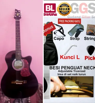 gitar akustik pemula tanem besi import