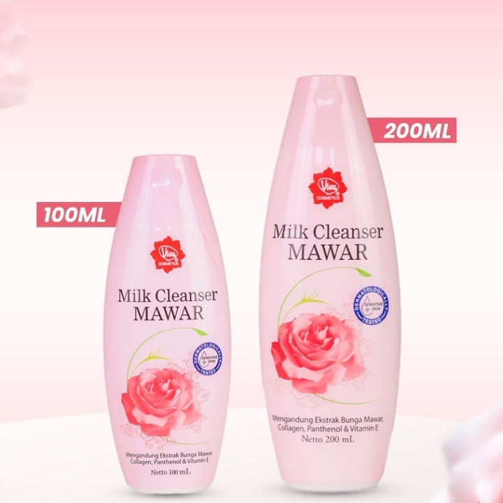 VIVA Milk Cleanser Mawar Ekstrak Bunga Mawar | 100ml 200ml BY LIONA