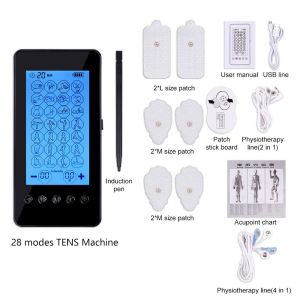 Suolaer 28 Mode Tens Unit EMS Electric Muscle Stimulator Body Massager Neck Back Foot Hand Leg Calf Low Frequency Pulse Relax Massage