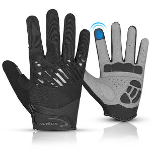 Mutuer Shockproof Full Finger Cycling Gloves Men Women Breathable Adjustable Touchscreen Sports Gloves