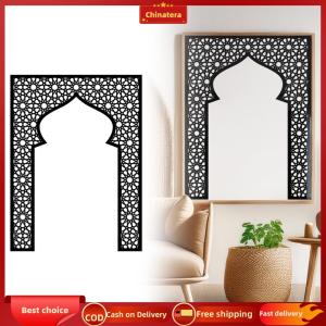 [Chinatera Malll]Islamic Mosque Archway Backdrop Gold Acrylic 3D Mosque Frame Decal for Ramadans Festival Home Gift
