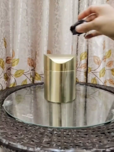 Space Saving Stainless Steel Trash Bin 1.50L with Swing Lid for Coffee Tables and Workstations