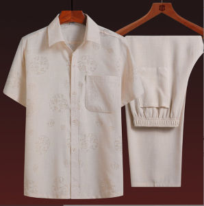 Bộ quần áo mặc nhà cho ông cho bố / Bộ đồ trung niên nam giới / Thời trang nam giới cho người già