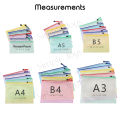 Zip Bag Organizer Mesh Zipper Pouch File Folder With A4/A5/A3/B4/B5 Size. 