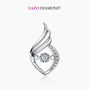 LAZO DIAMOND Marquise Wing Dancing Diamond Pendant in 9k White Gold