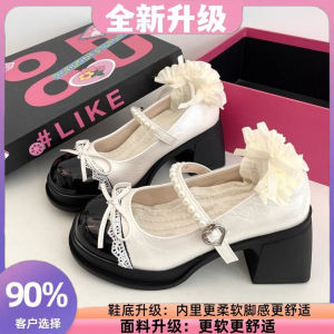 Free Shipping Retro Silver WomenS Shoes 2026 Autumn New Collection Thick-Soled Chunky-Heeled High Heels Perfect With Dresses Small Leather Shoes