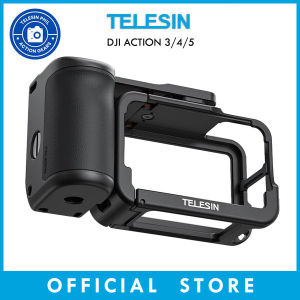 TELESIN Street Grip Kit for DJI Osmo Action 3 4 5 Pro Aluminum Camera Cage Handle Quick Release Vlogging Rig S6-FMS-22-TDJ