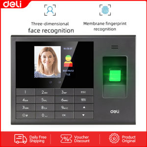 Deli Face Fingerprint Recognition Attendance Machine Biometrics Face Time Attendance 2.8Tft Screen E3765