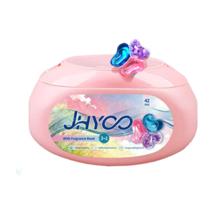 JHYOO 3-Chamber Laundry Pods (Lavender Scent) - Sweat Stain Residue Prevention + Softening (No Clumping) - 1 Box (42 Pcs)