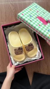 [Free Shipping] Cute Hello Height-Increasing EVA Slippers For Women Suitable For Both Indoor And Outdoor Wear With A Non-Slip Thick Sole