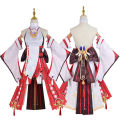 Genshin Impact Yae Miko Cosplay Costume Guuji Yae Fancy Dress Full Set Uniform Outfit Wig Headwear Props Game Suit. 