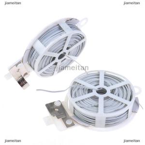[COD] jiameitan 1PC (50m) สีขาวหลายฟังก์ชั่นทนทานสวนพืชบิดผูกด้วยลวดเคลือบ