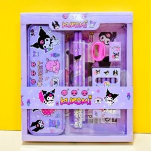 Kotak Pensil Anak Set 7 in 1 Stationery Alat Tulis Set Kotak Pensil Karakter Kuromi Aika