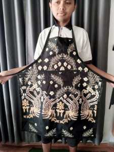 CELEMEK MASAK APRON MASAK MOTIF BATIK BAHAN KATUN