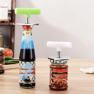 ECOCOKU Stainless Steel Manual Can Opener Non-Slip Adjustable Jar Opener Safety Labor-saving Bottle Lid Opener Home