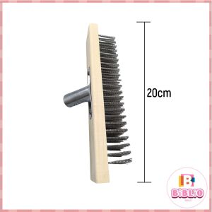 Biblio【Ready in Stock】 20/30cm Stainless Steel Wire Brush Head Moss Brush Heavy Duty Floor Brush