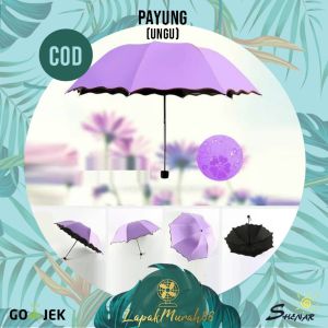 SHENAR PAYUNG MAGIC PURPLE / PAYUNG LIPAT MAGIC 3D DENGAN MOTIF YANG MUNCUL PAYUNG PELINDUNG HUJAN