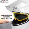 Gille 135 GTS SERIES V1 pearl white Solid Full Face Dual Visor Motorcycle Rider Plain Helmet. 