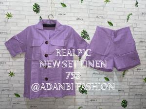 NEW SET LINEN 758  BAHAN LINEN RAMI REALPICT FIT TO L