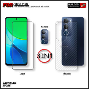 Paket 3in1 Tempered Glass Vivo Y16 Y17s Y18 Y18 NFC Y19s Anti Gores TG AG Matte Pelindung Layar Hp Full Cover Screen