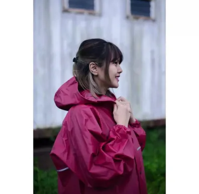 Termurah!!!Jas Hujan Tebal pria dan wanita Campuran PVC dan nilon tebal jas hujan keselamatan anti rembes raincoat 16OCM-180CM cocok untuk dikenakan YY01