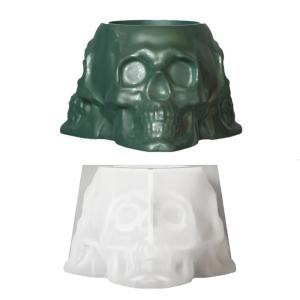 Skeleton Head Silicone Cup Molds Epoxy Resin Molds for Holder Flower Planter Pen Cup Gypsum Decoration