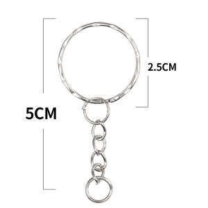 25mm Split Key Rings Bulk Metal Key Rings with Chains Open Crafts Keychain Rings DIY Key Pendant Keychains Silver Blank Car Keyring