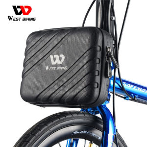 WEST BIKING Bicycle Bag Waterproof Hard Shell Bike Bag Reflective Scooter Front Panniers Folding Bike Storage Case Front Bike Accessories