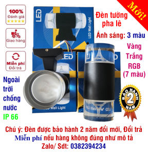 Đèn led trụ pha lê 2 đầu ngoài trời cao cấp 3 chế độ màu (vàng trắng 7 màu-tự đổi màu)