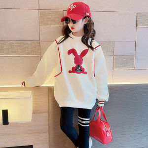 Little DR Hoodie Kids Girls Cotton Teenage Women Loose Casual Sweatshirt Spring Autumn Fashion Korean Clothes 2023 INS Pink Teen White Tops