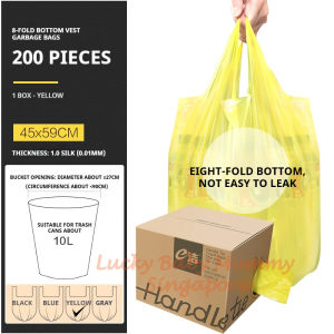 8-Fold Bottom Garbage Bag | Strong Vest Tie Trash Bag | Leak-Proof HDPE Waste Bag/fireheartwarrior