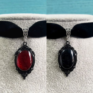 🚚【Local Express Delivery】🚚 Gothic Vampire Cameo Pendant Choker Velvet Necklace For Women Fashion Witchcraft Jewelry Choker Gifts