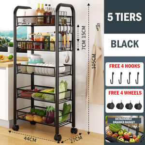 Multi-Functional Kitchen Storage Trolley Kitchen Storage Rolling Organizer Storage Cart With Wheels Fireheart Warrior