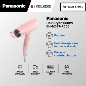 🅵🆁🅴🅴 🅳🅴🅻🅸🆅🅴🆁🆈 PANASONIC EH-ND37 (1800W) FAST DRY SERIES COMPACT HAIR DRYER MALAYSIA 3 PIN PLUG PINK/ BLACK