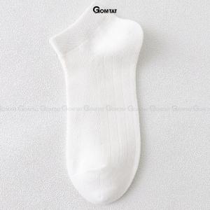 Vớ nam cổ thấp cao cấp trơn GOMTAT chất liệu cotton mềm mại thoáng khí êm chân - NGANTRONLUOI-FIVE-2002-1DOI