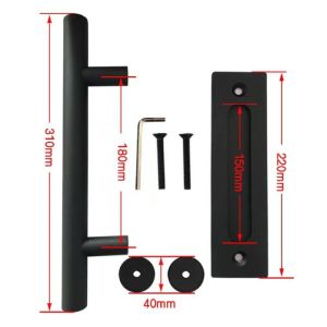 Solid Heavy Duty Industry Style Sliding Barn Doors Pull Handle Gates Garages Sheds Metal Hardware 1.2kg