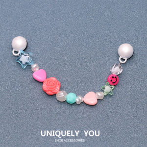 Metal crocs jibbitz Shoe Buckle Hole Shoe Accessories Shoes Flower Rose Smiley Chain Heart Fashion Shoes Accessories