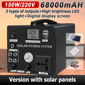 220V 200W Portable Solar Power Station 78800mAh with Dual USB Ports and Universal Plug for Outdoor Emergency and Gardening