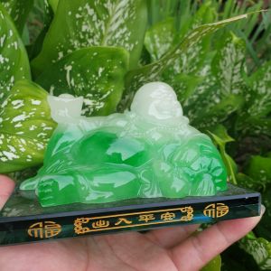 (Loại tốt) Tượng ngọc phật di lặc xe hơi đá phong thủy có ngăn nước hoa cho ô tô để bàn làm việc  đồ chơi xe hơi đẹp