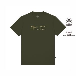 Aerostreet T Shirt Resolute Hijau Army Kaos T-Shirt Tshirt AAAAA