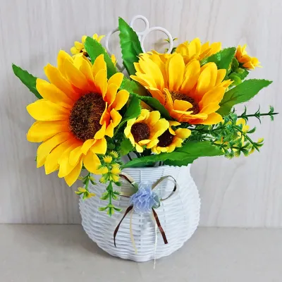 Sampai7an PBP34 / Bunga Matahari Plastik Pot Bunga Tanaman Hias Artificial Flower Dekorasi Ruangan Murah Import Terlaris / COD
