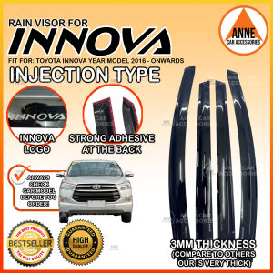 Rain Gutter Rain Visor / Toyota Innova V G J E August 2016 2017 2018 2019 2020 2021 2022 2023 2024 2025 Car Accessories / Visor Accessory / Innova Accessories  Injection Type OEM
