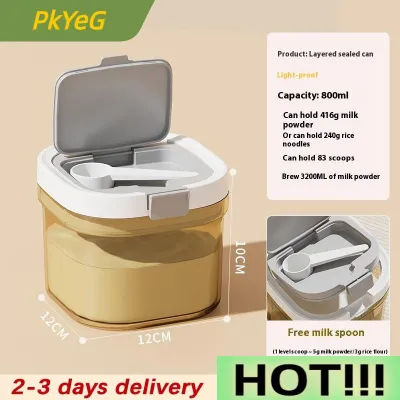PkYeG 800 1300 1800 Ml Airtight Milk Powder Container Milk Storage Container Milk Powder Storage Box Food Storage With Spoon