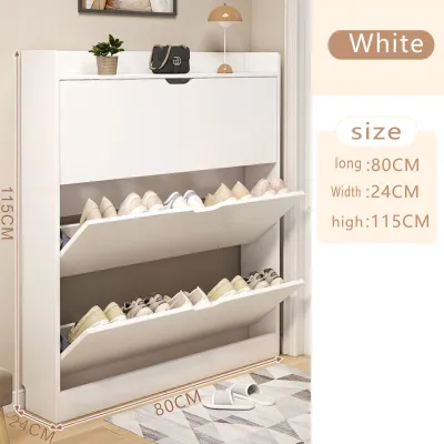 SUNOOM Flip Top Shoe Cabinet Modern Shoe Rack Ultra Thin Shoe Storage Box Shoe Organizer With 2 Drawers