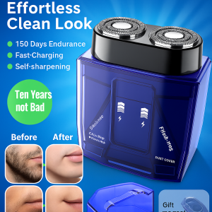 Portable transparent razor double engine mecha small electric razor set