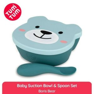 TUM TUM Silicone Baby Suction Bowl & Spoon Set - Peralatan Makan Anak