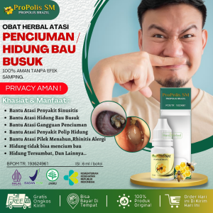 Obat Untuk Menghilangkan Bau Busuk di Hidung 100% Alami - Hidung Bau Telur Busuk Hidung Berlendir Bau Ingus Bau Busuk Gangguan Penciuman Penyakit Sinusitis Akut & Kronis Pilek Menahun Polip Hidung Penghilang Hidung Berbau Busuk - PROPOLIS SM ASLI