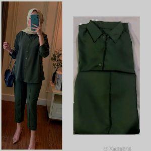 SALUR Set Tunik Wanita Muslim Kekinian Bahan Shakila Twill Adem Setelan Baju Busana Dewasa Terbaru