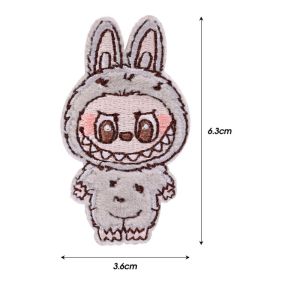 X.z. MOONLIGH ภาพยนตร์การ์ตูนน่ารัก Labubu แพทช์ปักสำหรับเสื้อผ้าแผ่นเทอร์โมติดกาวแผ่นรีดบนแผ่นเสื้อแจ็คเก็ต DIY เย็บสติกเกอร์