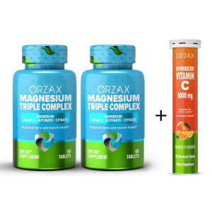 Magnesium Glycinate Citrate Malate 200 mg Triple Complex Magnesium 60 Days Supply 60 Tablets Halal Expiry 2028 ORZAX